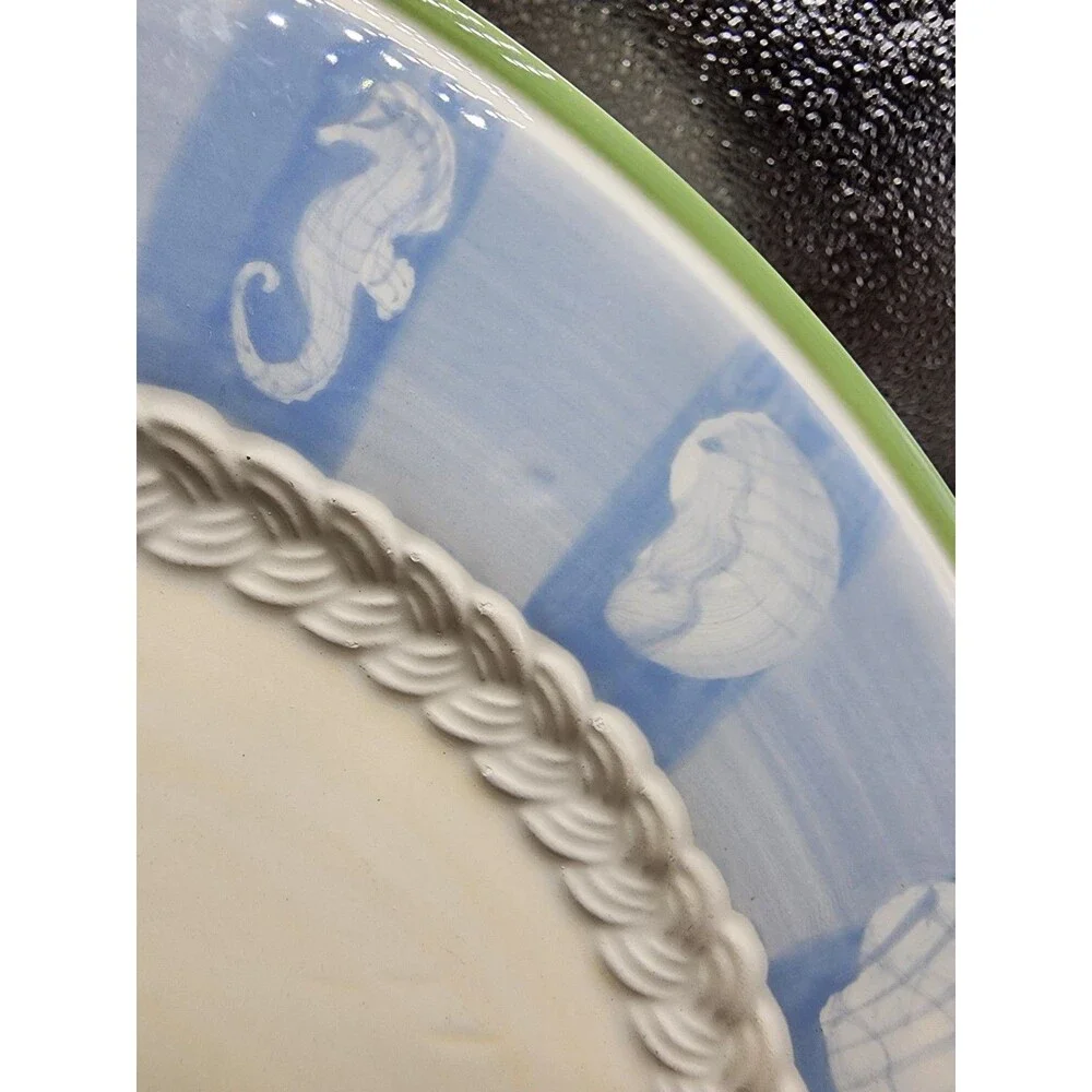 Pfaltzgraff Beachcomber Sea/Nautical/Ocean Dinner Plates (2) READ!!!